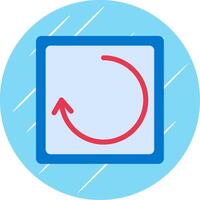 Rotate Flat Blue Circle Icon vector