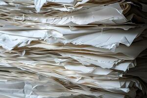 Unused Tattered Documents, Heap of Discarded Papers photo