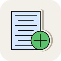 New Document Line Filled White Shadow Icon vector