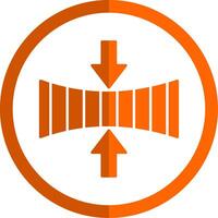 Elasticity Glyph Orange Circle Icon vector