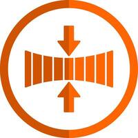 Elasticity Glyph Orange Circle Icon vector