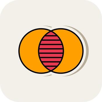 Overlap Line Filled White Shadow Icon vector