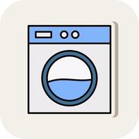 Laundry Machine Line Filled White Shadow Icon vector