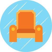 Throne Flat Blue Circle Icon vector