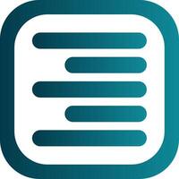Horizontal Right Align Glyph Gradient Round Corner Icon vector