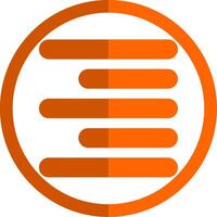 Horizontal Right Align Glyph Orange Circle Icon vector