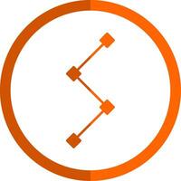 Path Glyph Orange Circle Icon vector