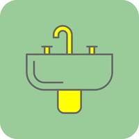 Sink Filled Yellow Icon vector
