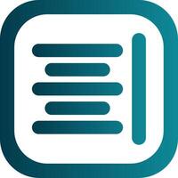 Horizontal Align Glyph Gradient Round Corner Icon vector