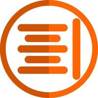 Horizontal Align Glyph Orange Circle Icon vector