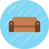 Sofa Flat Blue Circle Icon vector