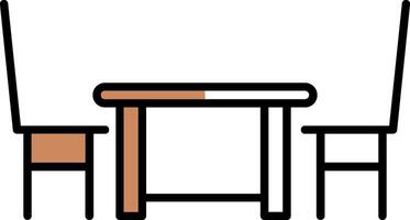 Dining Table Filled Half Cut Icon vector