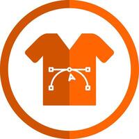 Shirt Design Glyph Orange Circle Icon vector