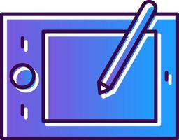 Drawing Tablet Gradient Filled Icon vector