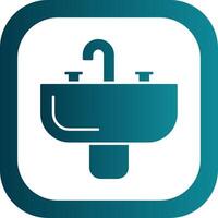 Sink Glyph Gradient Round Corner Icon vector