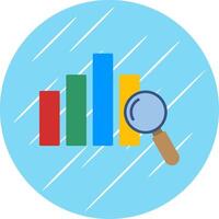 Data Analytics Flat Blue Circle Icon vector