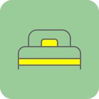 Single Bed Filled Yellow Icon vector