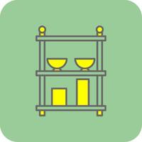 Shelves Filled Yellow Icon vector