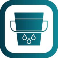 Water Bucket Glyph Gradient Round Corner Icon vector