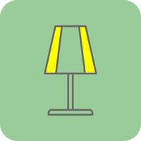 Table Lamp Filled Yellow Icon vector