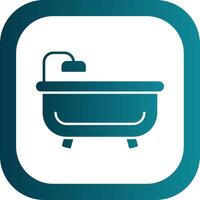 Bath Tub Glyph Gradient Round Corner Icon vector