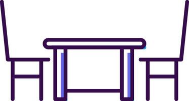 Dining Table Gradient Filled Icon vector