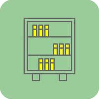 Bookshelf Filled Yellow Icon vector