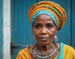 African with beads. photo