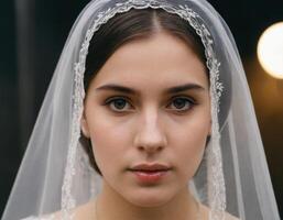 Young bride in a veil. photo