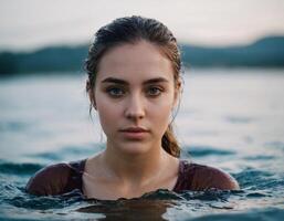 Girl with wet hair. photo