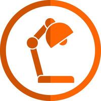 Desk Lamp Glyph Orange Circle Icon vector