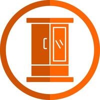 Cabinet Glyph Orange Circle Icon vector