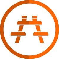 Picnic Table Glyph Orange Circle Icon vector