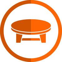 Coffee Table Glyph Orange Circle Icon vector