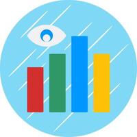 Data Visualization Flat Blue Circle Icon vector