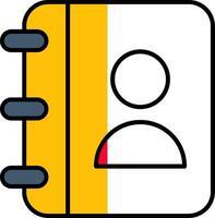Contact Book Filled Half Cut Icon vector
