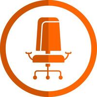 oficina silla glifo naranja circulo icono vector
