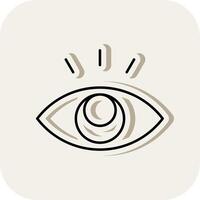 Eye Line Filled White Shadow Icon vector