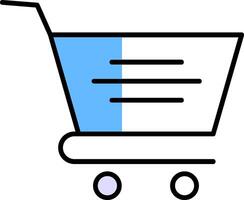 Cart Filled Half Cut Icon vector