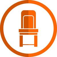 Dining Chair Glyph Orange Circle Icon vector