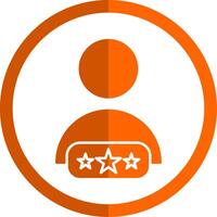 Customer Review Glyph Orange Circle Icon vector