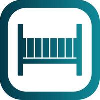 Baby Crib Glyph Gradient Round Corner Icon vector