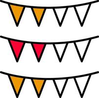 Bunting Filled Half Cut Icon vector