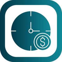 Time Is Money Glyph Gradient Round Corner Icon vector