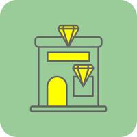 Jewelery Shop Filled Yellow Icon vector