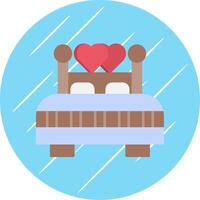 Double Bed Flat Blue Circle Icon vector