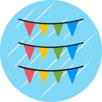 Bunting Flat Blue Circle Icon vector