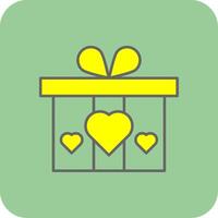 Wedding Present Filled Yellow Icon vector