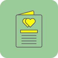 Wedding Invitation Filled Yellow Icon vector