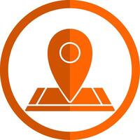 Location Glyph Orange Circle Icon vector